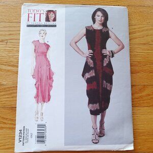 Dress Sewing Pattern Size 32"-55" Bust Vogue 1234 Artsy Loose Pullover UNCUT